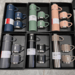 Stainless Steel Vacuum Flask Set 500ml Double Wall Thermos Set Vacuum Flask Gift Set With Double Lids