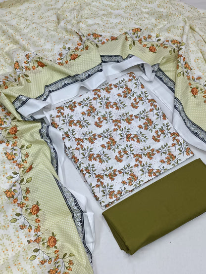 WRINKLE FREE LAWN UNSTICHED DRESS