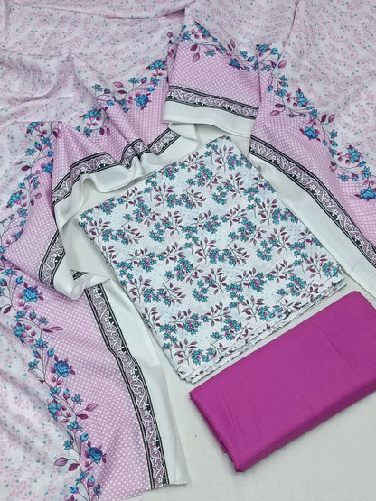 WRINKLE FREE LAWN UNSTICHED DRESS