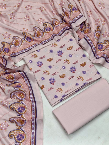 WRINKLE FREE LAWN UNSTICHED DRESS