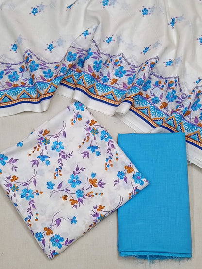 WRINKLE FREE LAWN UNSTICHED DRESS