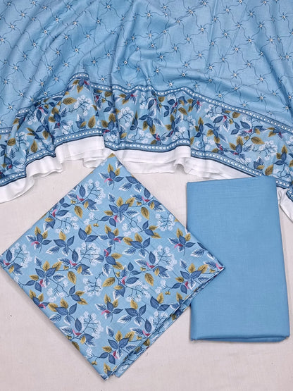 WRINKLE FREE LAWN UNSTICHED DRESS