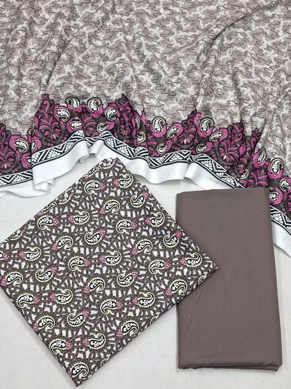 WRINKLE FREE LAWN UNSTICHED DRESS