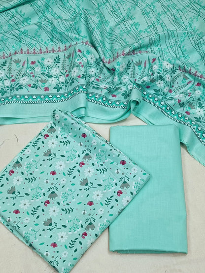 WRINKLE FREE LAWN UNSTICHED DRESS