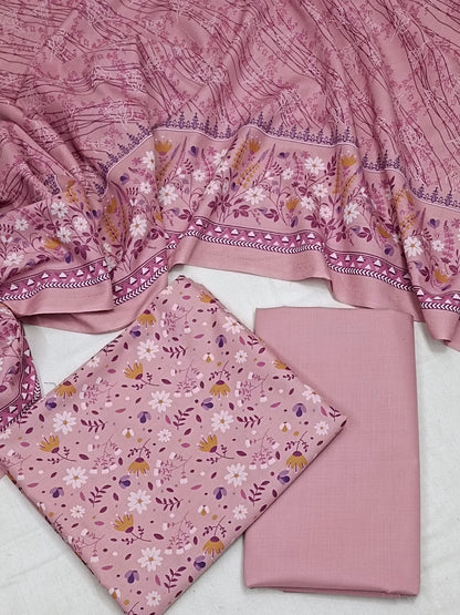 WRINKLE FREE LAWN UNSTICHED DRESS