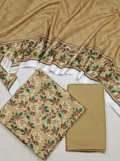 WRINKLE FREE LAWN UNSTICHED DRESS