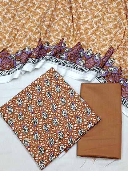 WRINKLE FREE LAWN UNSTICHED DRESS