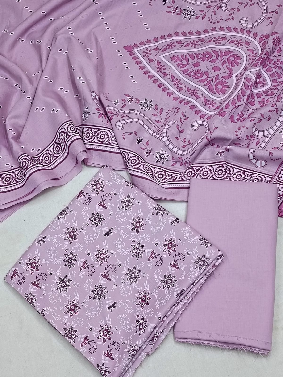 WRINKLE FREE LAWN UNSTICHED DRESS