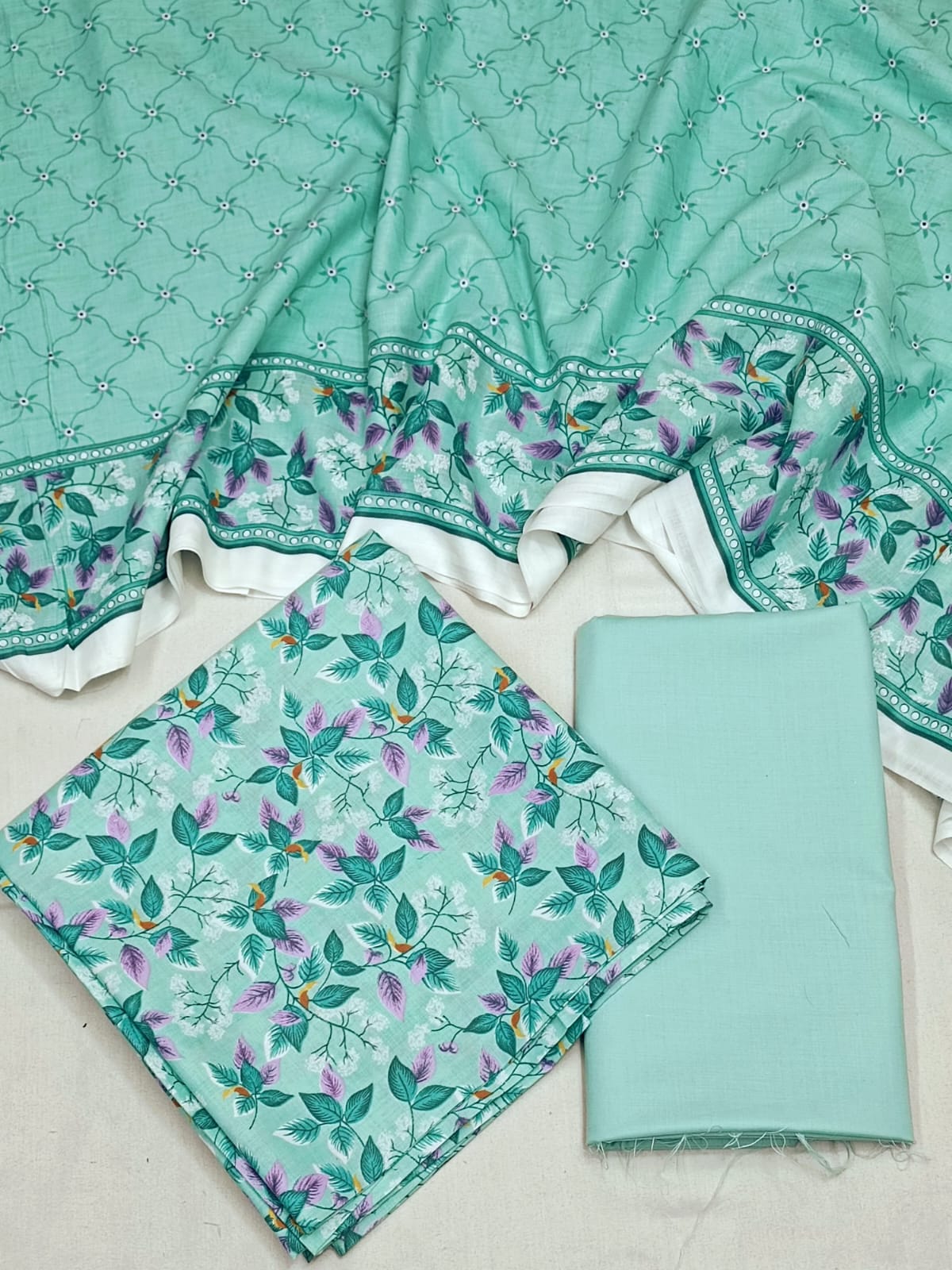 WRINKLE FREE LAWN UNSTICHED DRESS