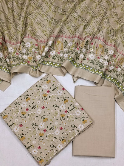 WRINKLE FREE LAWN UNSTICHED DRESS