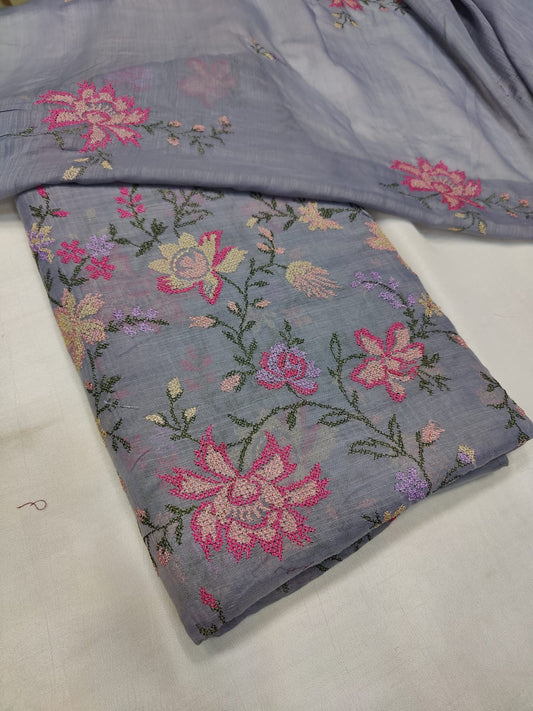 Bareeza Khaddi lawn Cross stitch work