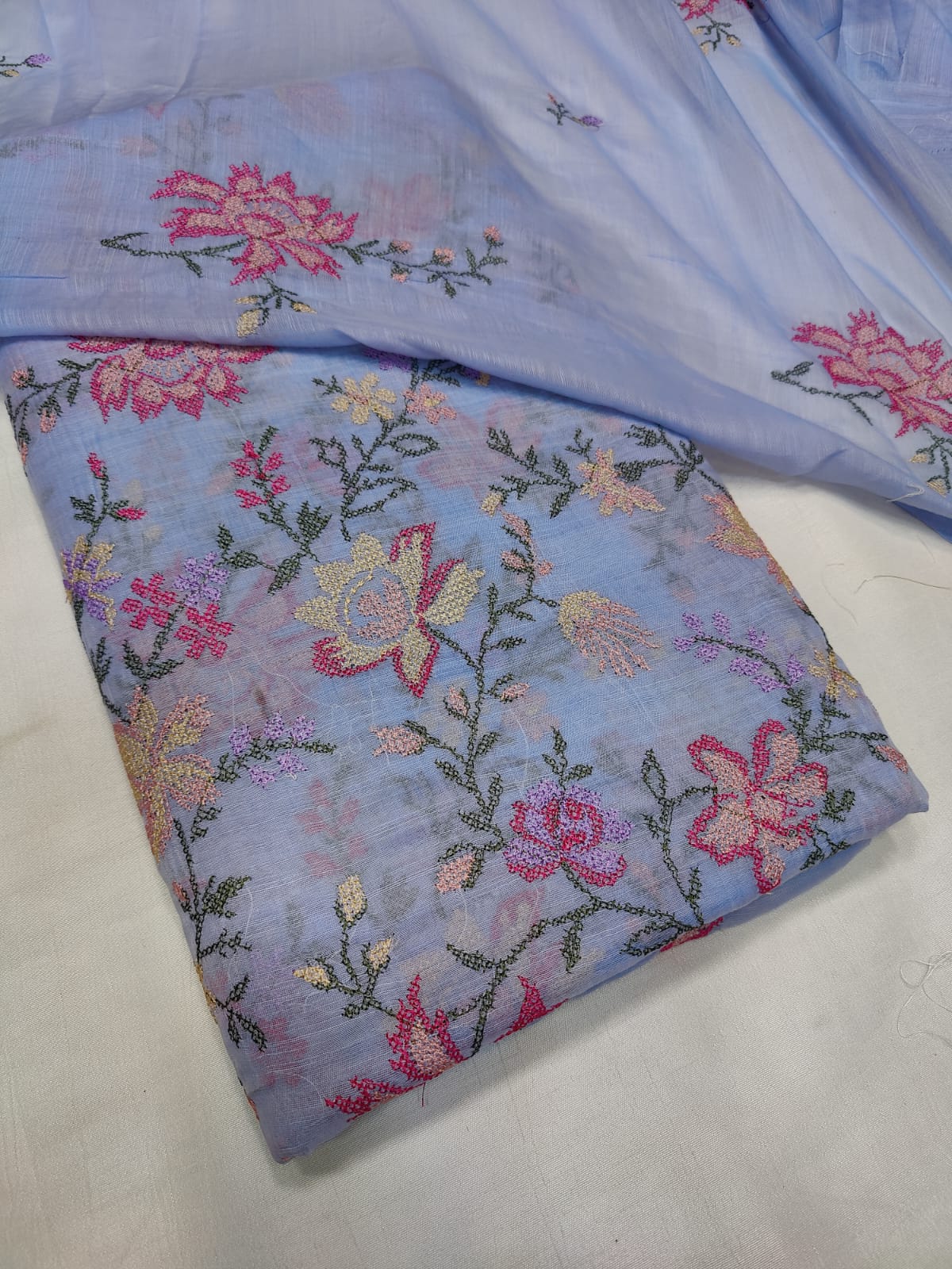 Bareeza Khaddi lawn Cross stitch work