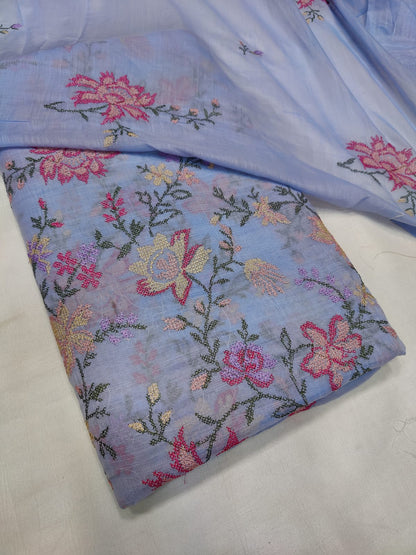 Bareeza Khaddi lawn Cross stitch work