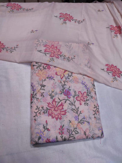 Bareeza Khaddi lawn Cross stitch work