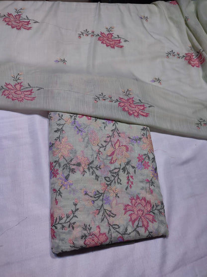 Bareeza Khaddi lawn Cross stitch work