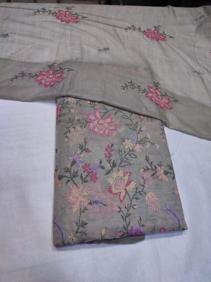 Bareeza Khaddi lawn Cross stitch work