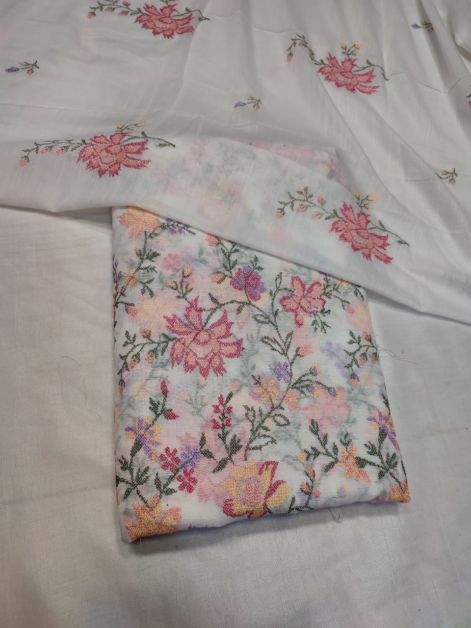 Bareeza Khaddi lawn Cross stitch work