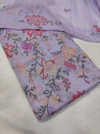 Bareeza Khaddi lawn Cross stitch work