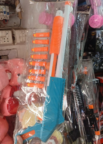 Soft Dart Shell Ejecting Shotgun Toy | Stylish Plastic Blaster | Safe for Kids | 24x7 Inches