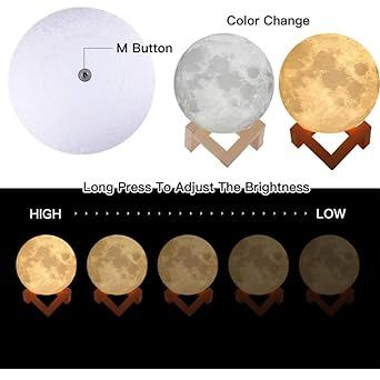 3D Moon Lamp 7Colour15 cm Changeable Sensor