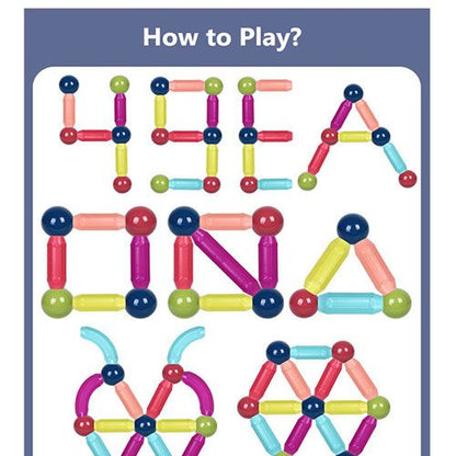 Magnetic Bar Blocks (25 Pieces) Construction Set For Brain Development